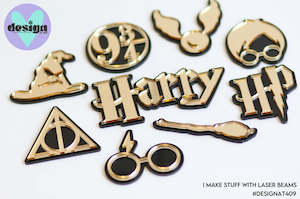 Mini: HP Themed Layered Cake Name or Cake Charms (Sold Individually)