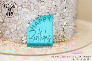 Happy Birthday Half Arch Celebration Cake Dots