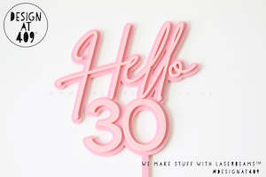Hello Custom Age Layered Cake Topper