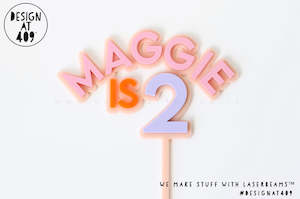 Custom: Custom Arched Name With Custom Age Topper (options available)