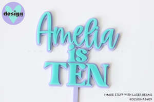 Custom: Custom Name is Age Layered Cake Topper