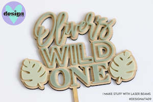 Custom Name's Wild One Layered Cake Topper