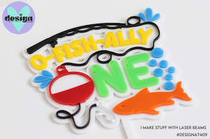 Cake Toppers: O-Fish-Ally One Layered Cake Topper