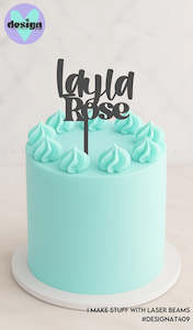 Custom Double Name Smaller Cake Topper (other colour choices available)