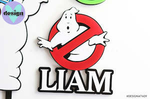 Custom Name Ghostbusters Theme Layered Cake Deco