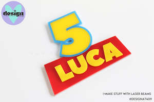 Mini: Custom Name And Age Toy Story Theme Layered Cake Deco