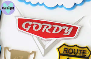 Custom Name Cars Theme Layered Cake Deco