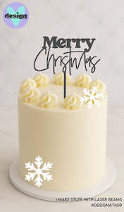 Christmas Baubles: Merry Christmas Smaller Cake Topper (other colour choices available)