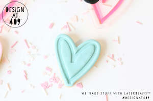 Small Hand Drawn Heart Embossing Stamp & Cutter