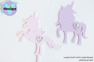 Unicorns: Cute Unicorn Acrylic Cake Topper or Charm