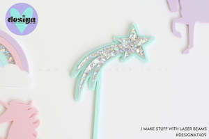 Layered Shooting Star Acrylic Cake Topper