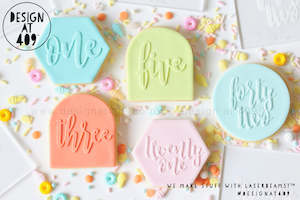 10 Number Stamps - You choose! Set of Script Number Raised/Reverse Cookie Stamps