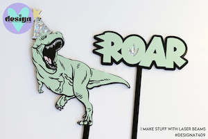 Layered Cake Topper: Party T Rex OR Roar Layered Cake Topper