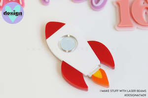 Rocket Ship Layered Cake Charm