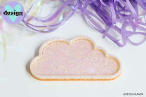 White Glitter & Orange Cloud Trinket Dish