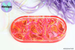 Orange Lava Oval Trinket Tray
