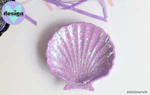 Lavender Glitter Shell Trinket Dish