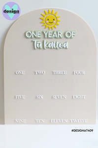 One Year Of Custom Name With Sun Photo Board (2 Sizes)