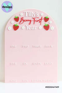 Custom: Custom Name Berry First Year Photo Board (2 Sizes)
