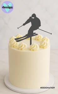Cake Toppers: Skier Cake Topper - 2 Sizes Available