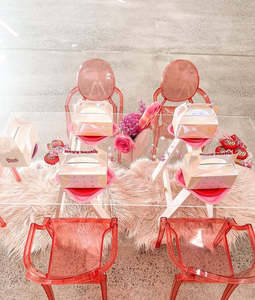 Chairs Tables: Ghost chairs pink