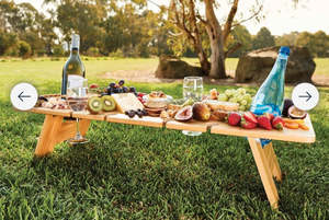 Mini Picnic Tables with Wine Glass Bottle Holders