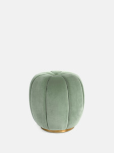 Armchairs: SOFIA FOOTSTOOL MOLESKIN VELVET | SOFT GREEN