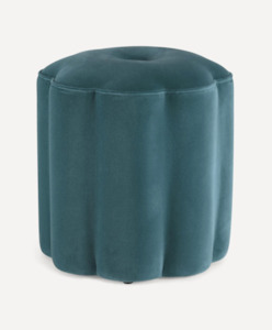 Armchairs: FLOWER FOOTSTOOL MOLESKIN VELVET | MARINE