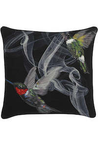 The Rug Company: ALEXANDER MCQUEEN | HUMMINGBIRD CUSHION | BLACK