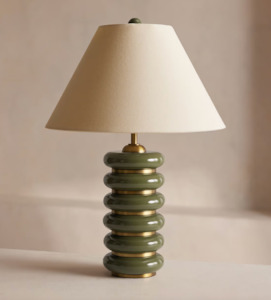 Table Lamps: GREYSON TABLE LAMP | HIGH GLOSS OLIVE