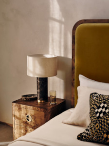 Table Lamps: REMI STONE TABLE LAMP | BROWN MEDIUM