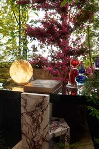 Table Lamps: STORIES OF ITALY | MURANO GLASS AQUAMARINE CROWN LAMP