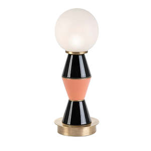 Table Lamps: MARIONI | PALM SMALL BLACK AND PEACH TABLE LAMP