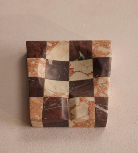 CALABRIA CHECK MARBLE ASHTRAY | PINK & RED