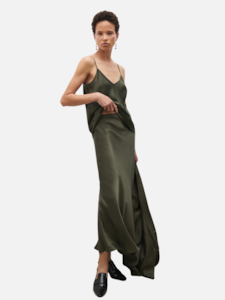 Dresses Skirts: Long Bias Cut Skirt in Pine