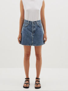 Denim Mini Skirt in Classic Stone Wash