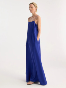 Dresses Skirts: Silk Strap Dress in Electric Blue