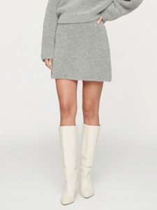 Dresses Skirts: Penn Boucle Mini Skirt in Light Grey Marle