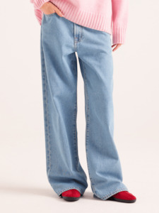 Pants Shorts: Low Waist Wide Leg Denim