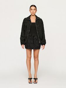 Blazers Coats: PRE-ORDER Valor Bomber in Black Clipped Jacquard