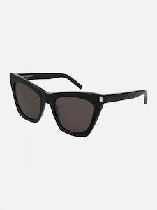 Saint Laurent: Kate Angular Cat-Eye Sunglasses in Black