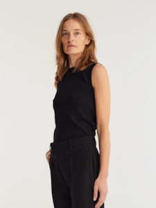 Roheframes: Tight Rib Tank Top in Black