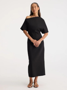 Roheframes: Sculptural Asymmetrical dress in Black