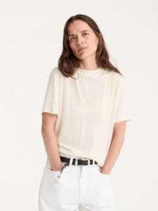Relaxed Wool T-Shirt in Cream