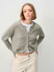 American Vintage: Vito Cardigan in Light Grey Melange