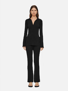 Kaite Rib Knit Pant in Black