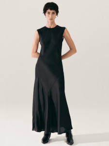 Splice Sleeveless Dress in Black
