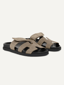 Ducie London: Harley Slide in Beige Suede