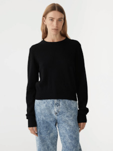 Wool Cashmere Classic Knit in Black