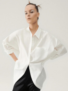 The Shirt Edit: Cotton Silk Round Shirt in White